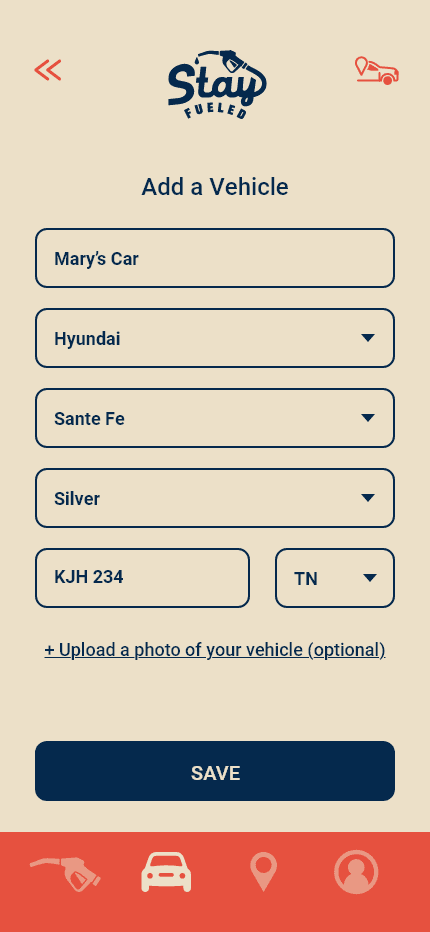 2u-fuel app screen