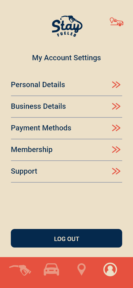 2u-fuel app screen