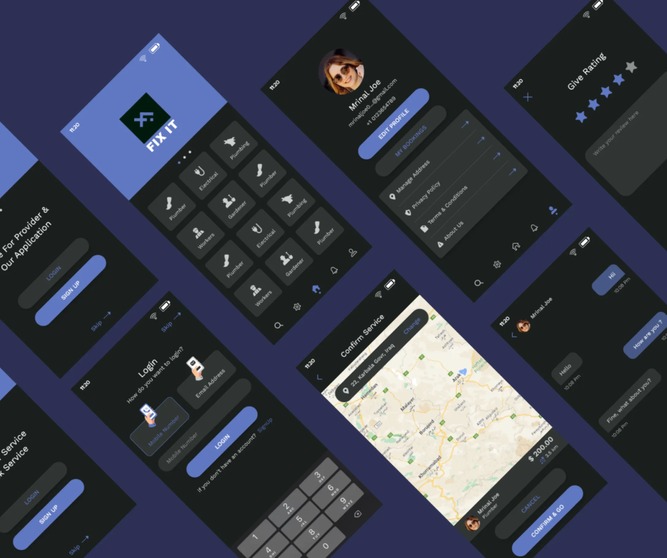 Fixit app case study screen