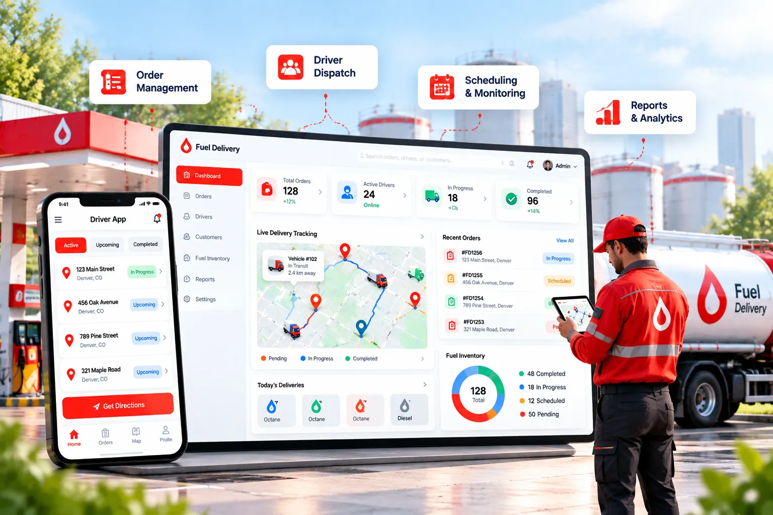 Fuel Delivery Dispatch and Admin Dashboard
