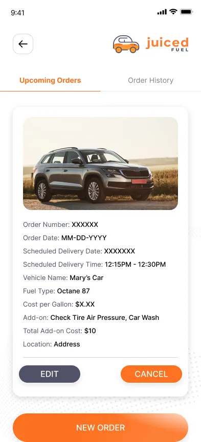 Fuel delivery app screen 3