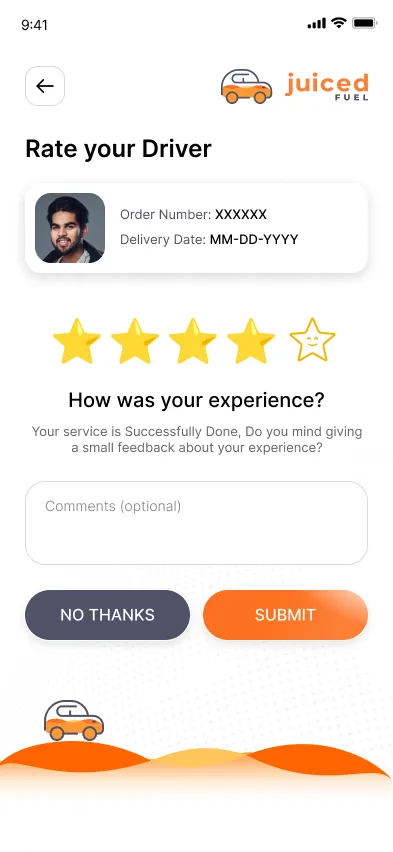 Fuel delivery app screen 5