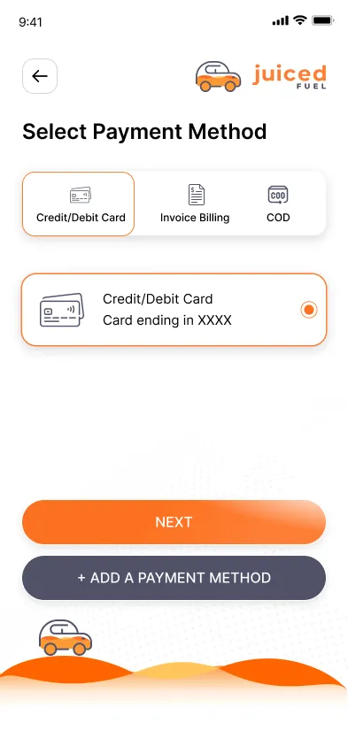 Fuel delivery app screen 8
