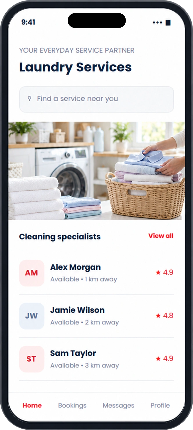 Laundry Services app preview