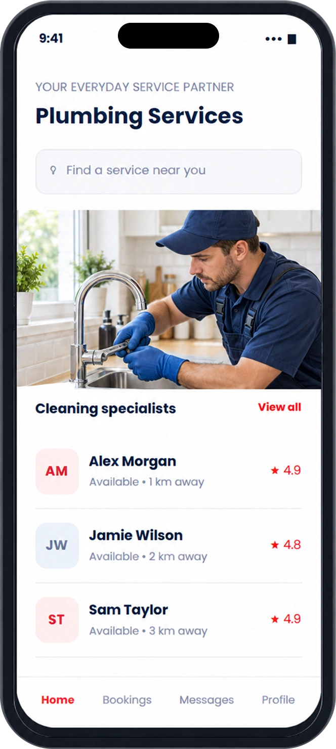 Plumbing Services app preview