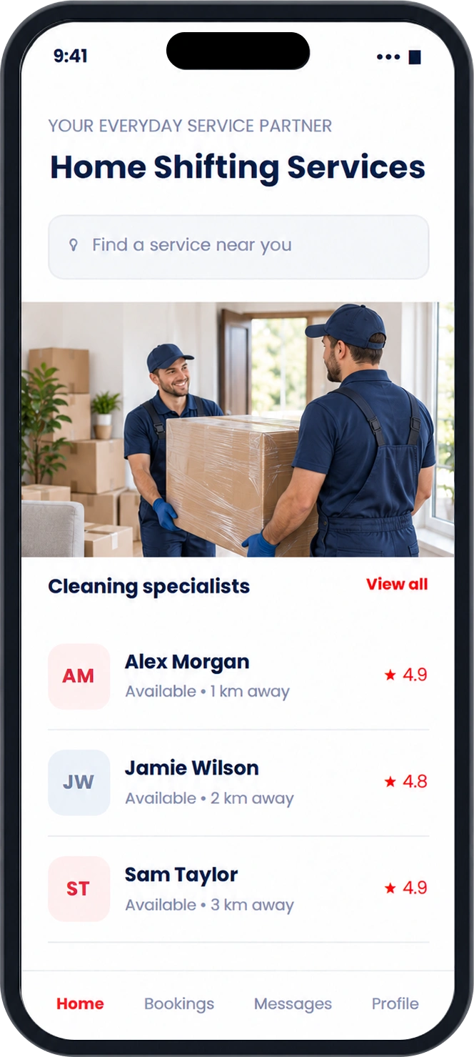 Home Shifting Services app preview