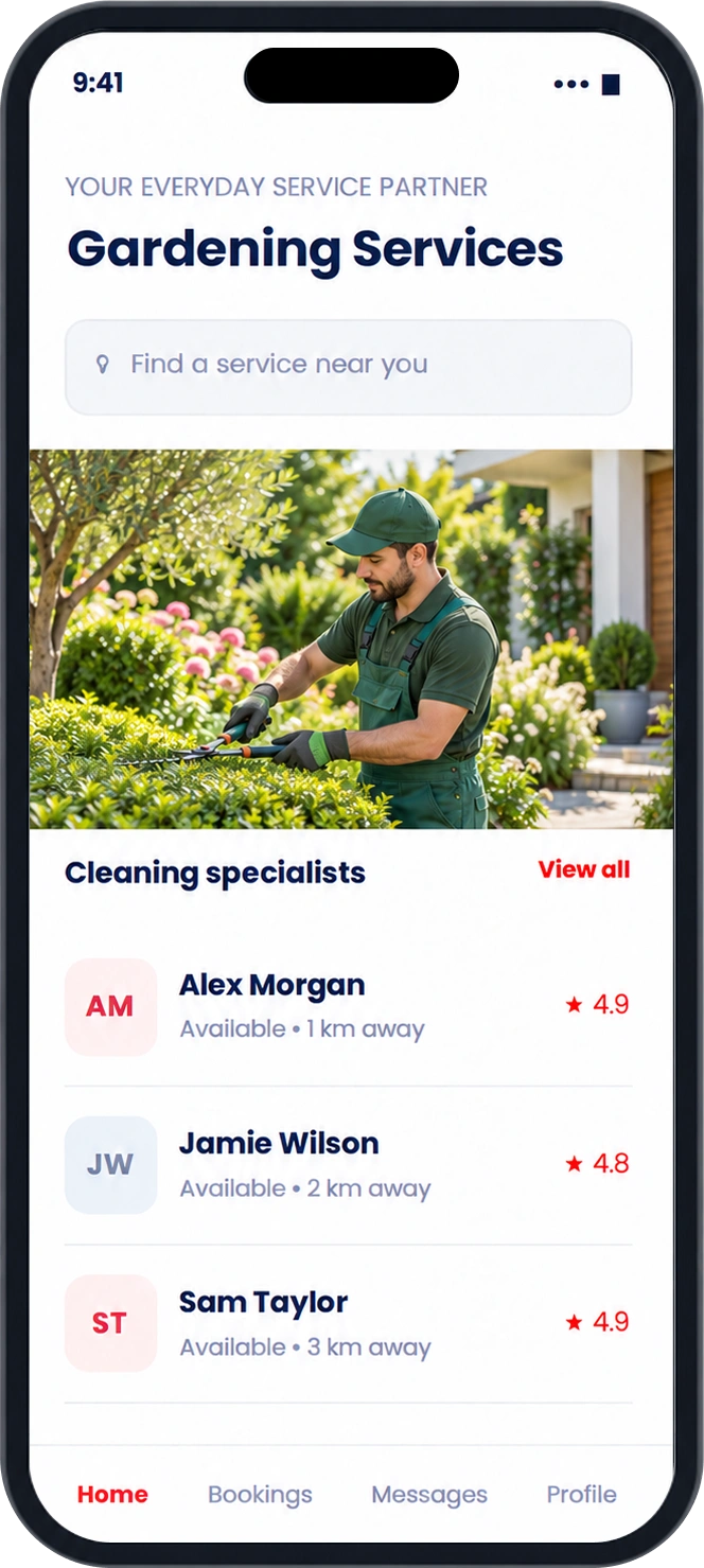 Gardening Services app preview