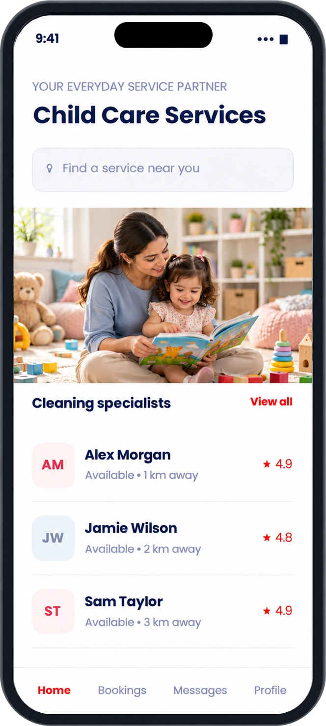 Child Care Services app preview