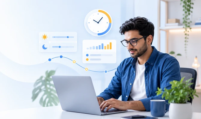 Developer working with flexible hours model
