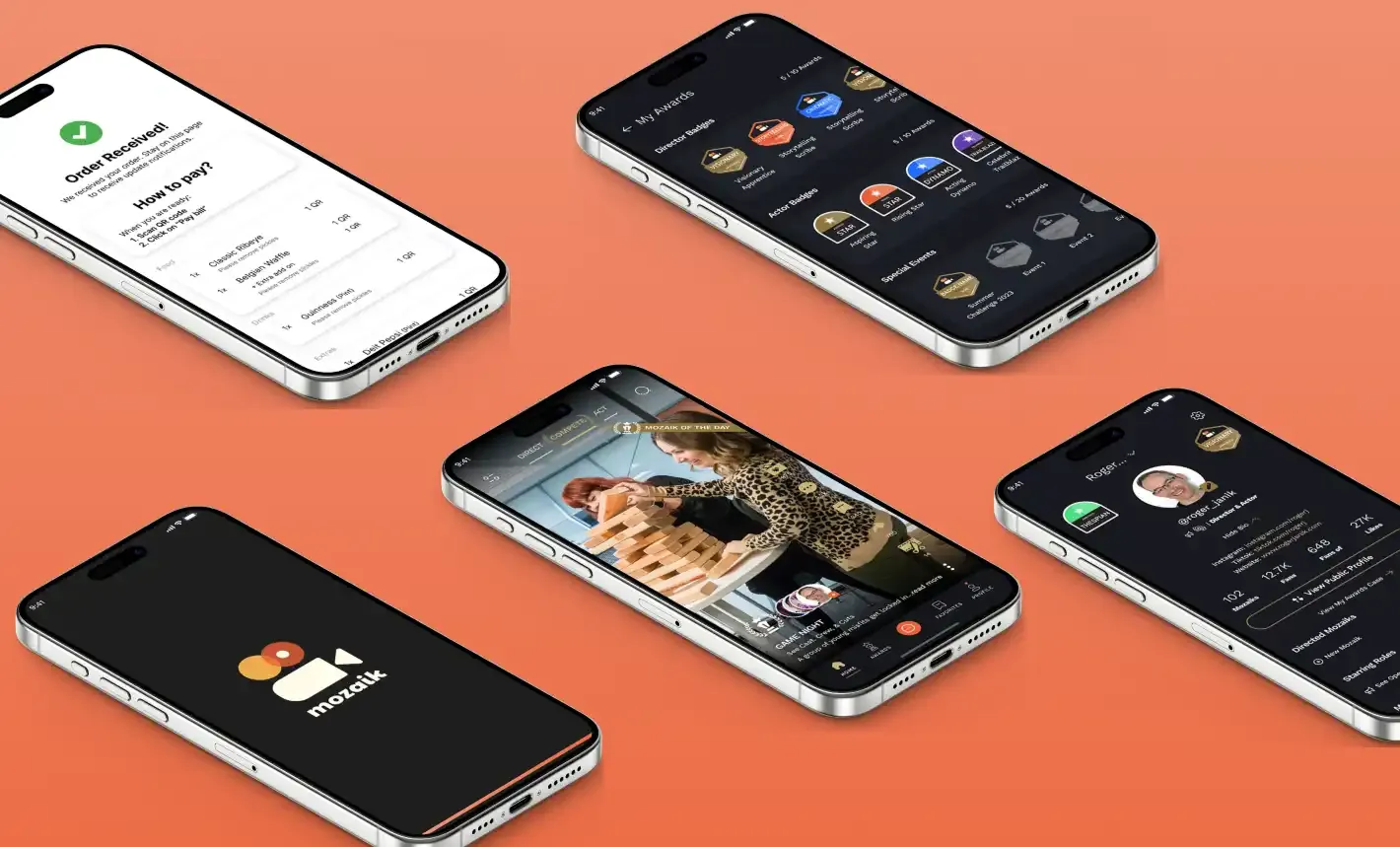 Mozaik app case study screen