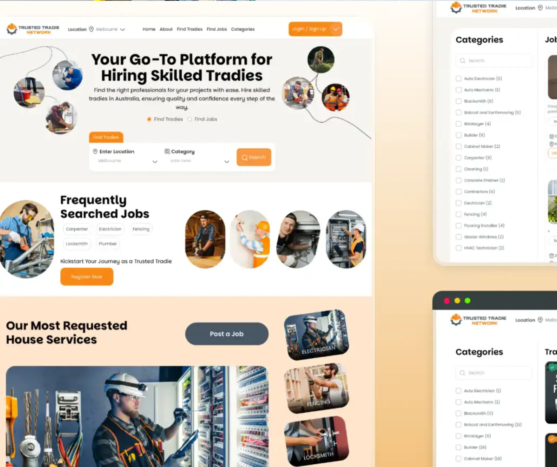 Trusted Tradie Network case study screen