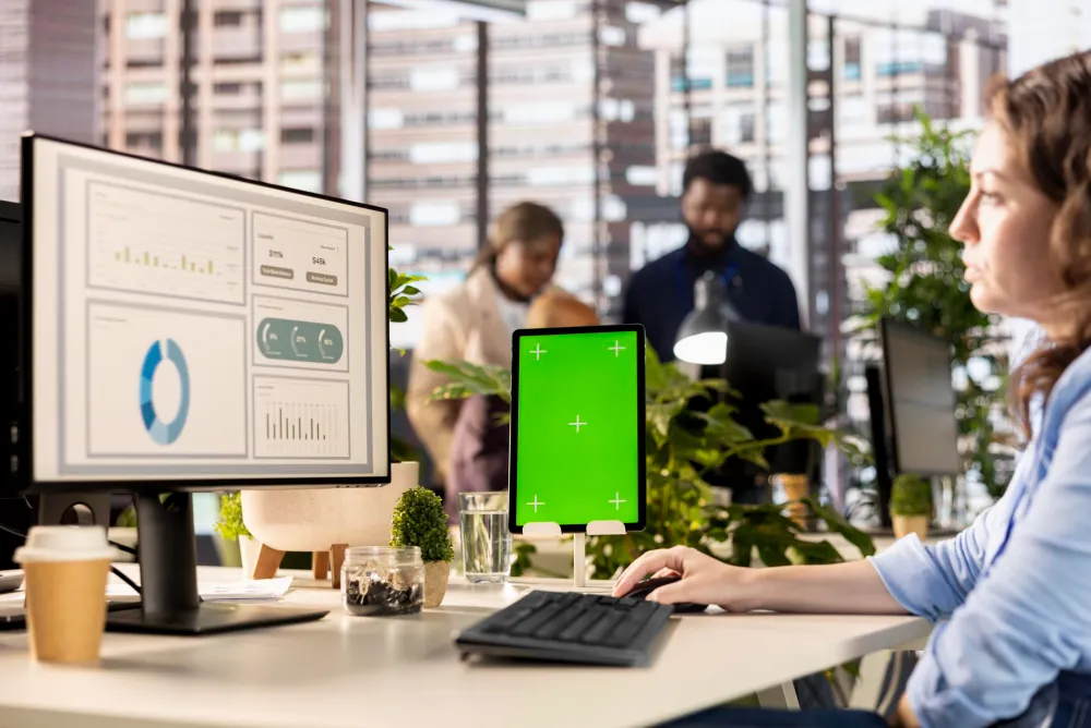 Mobile application preview on a laptop and smartphone