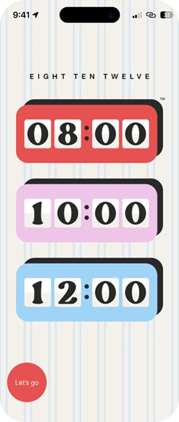 EightTenTwelve app screen