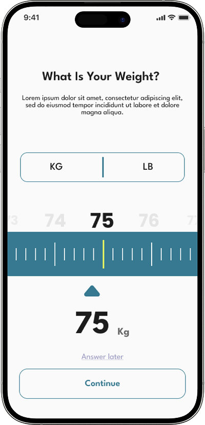 Fitness Metrics screen