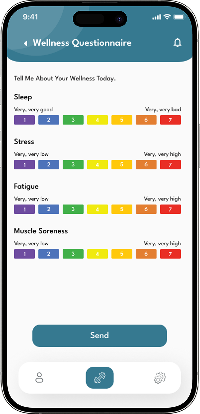 Fitness Metrics screen