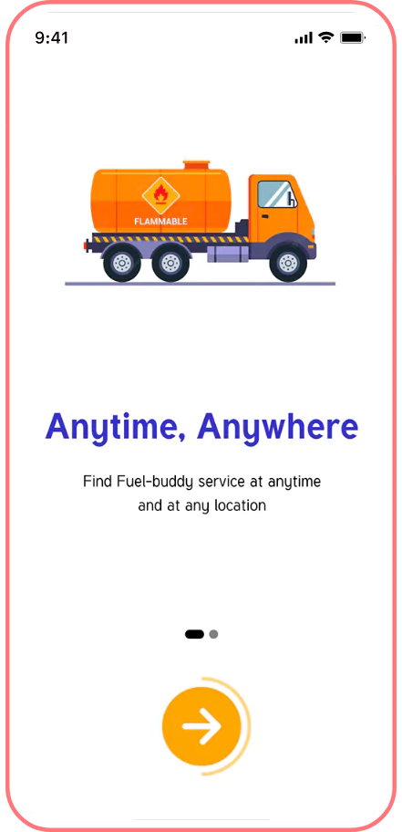 Fuel Delivery App screens