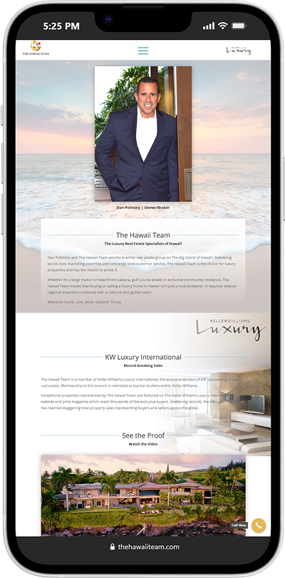 The Hawaii Team screen