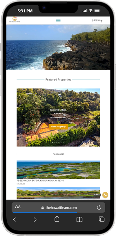 The Hawaii Team screen