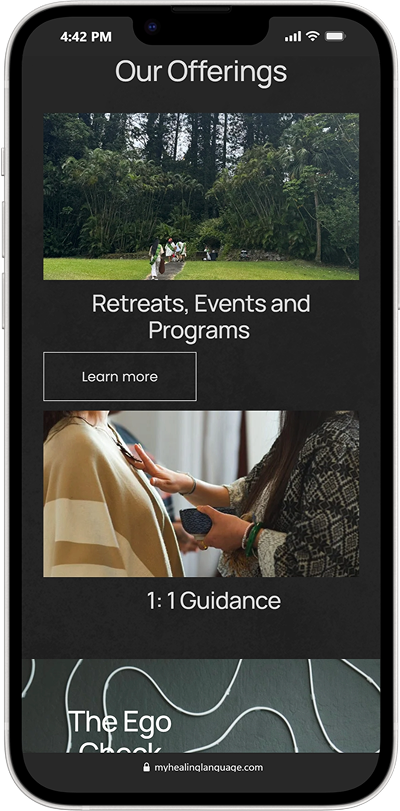 My Healing Language screen