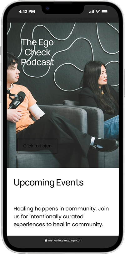 My Healing Language screen