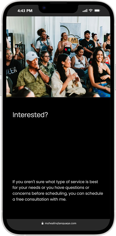 My Healing Language screen