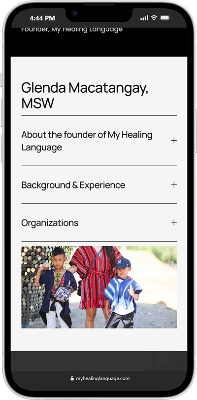 My Healing Language screen