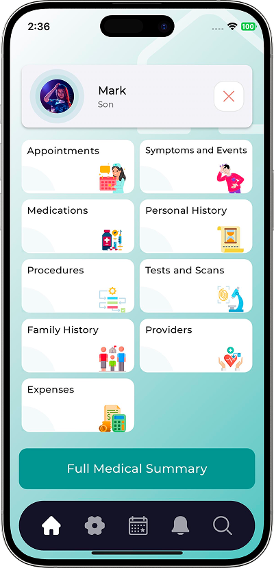 My Health Journal app screen