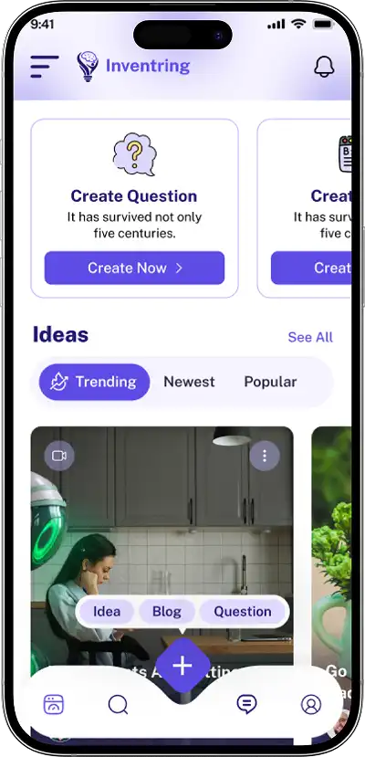 Inventring app screen