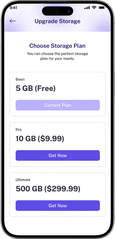 Inventring app screen
