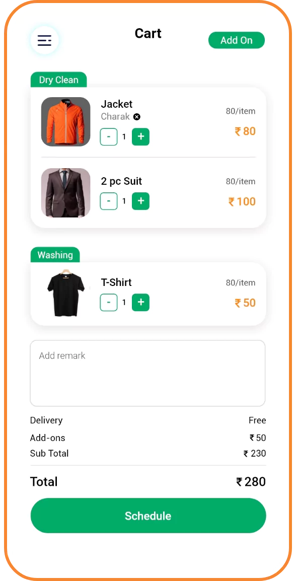 On-demand Laundry App Screen