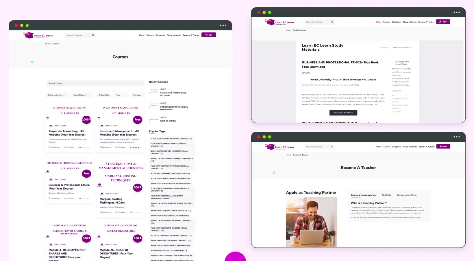 Learn EC Learn Portfolio Desktop