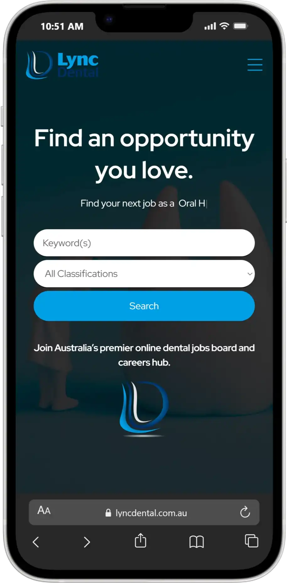Lync Dental app screen