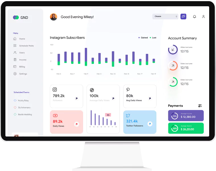 Web-Admin Panel Features