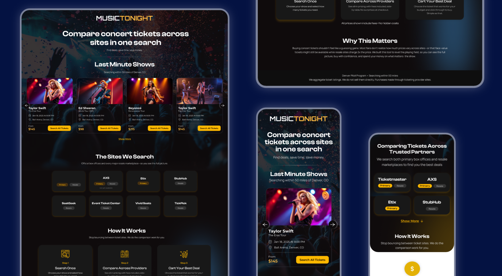 MusicTonight Portfolio Desktop