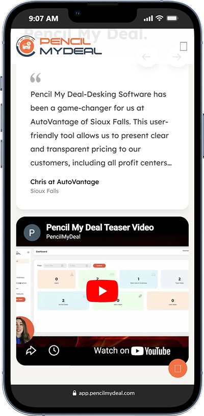 Pencil My Deal Screen