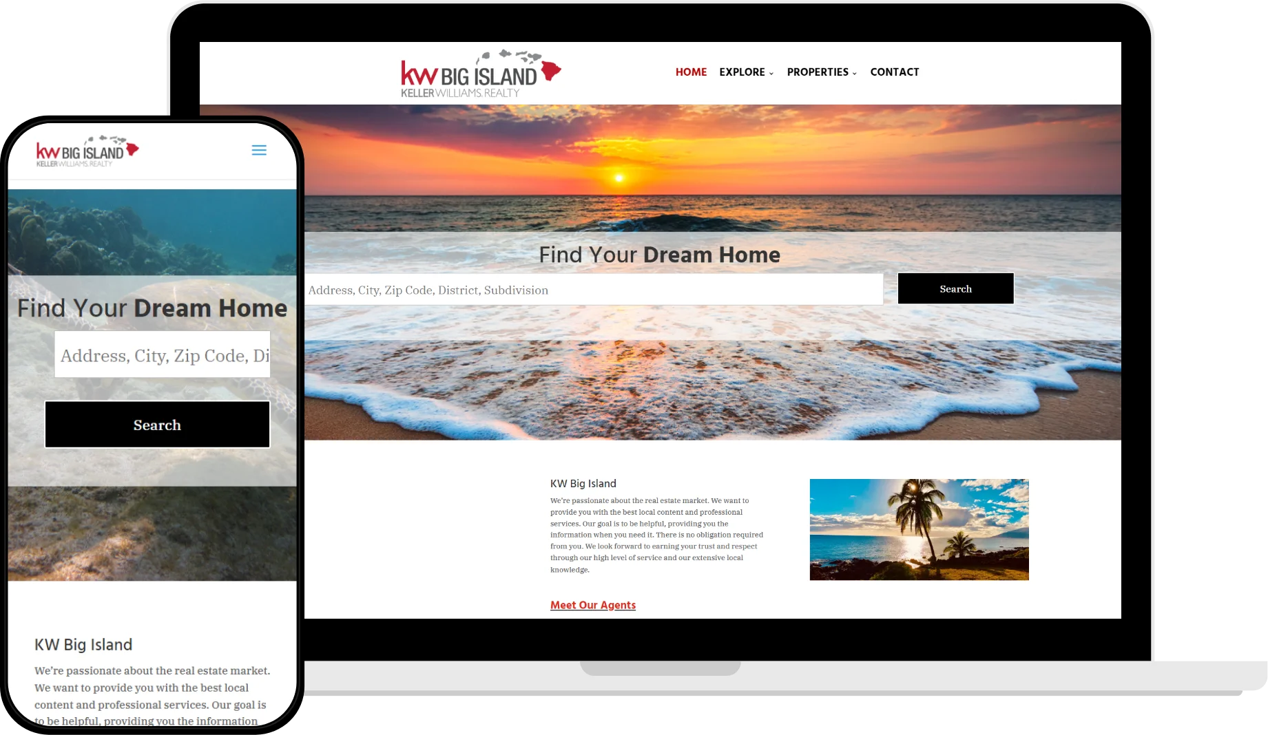 KW Realty real estate platform built by JPLoft