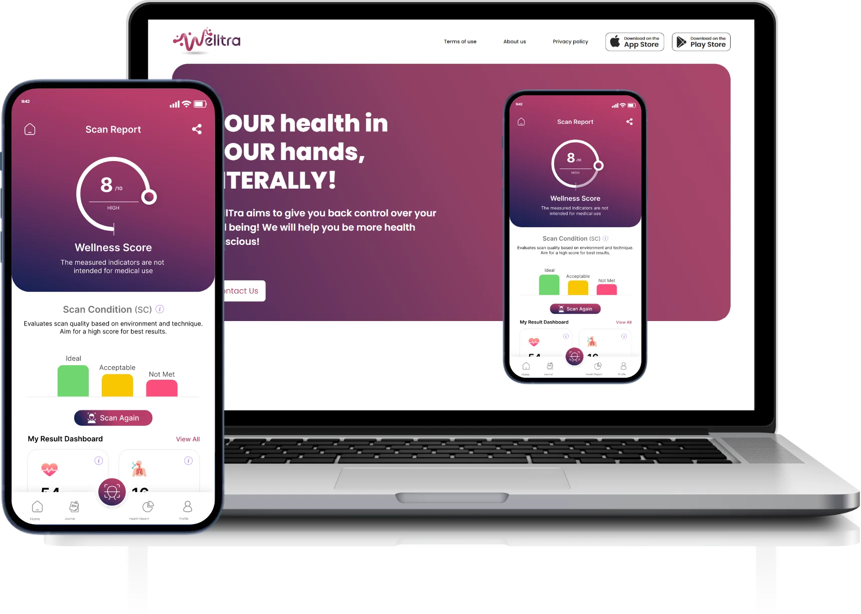 WellTra healthcare app and website built by JPLoft