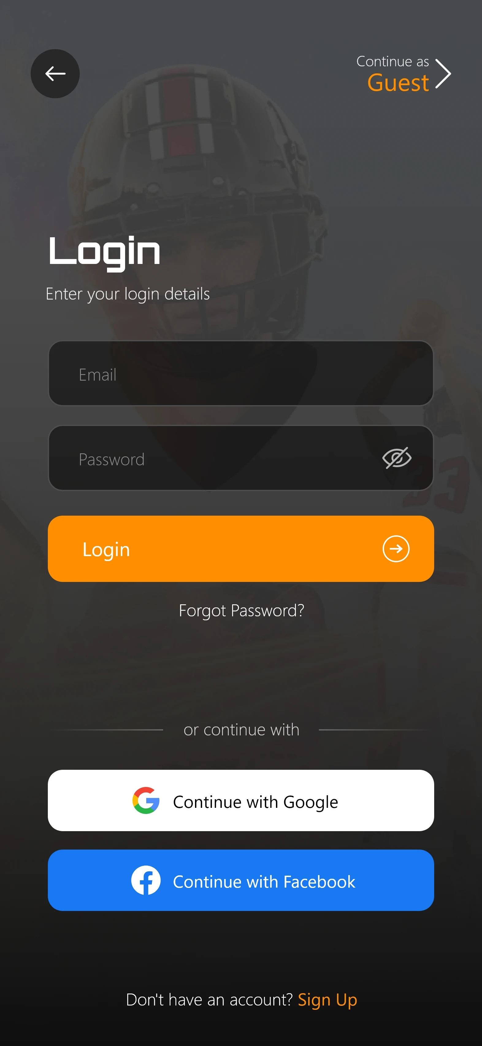 Eternal app screen