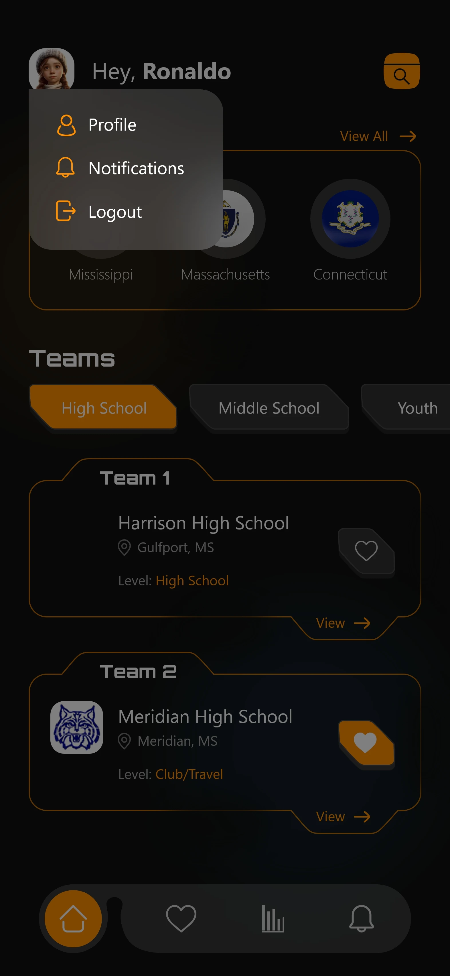 Eternal app screen