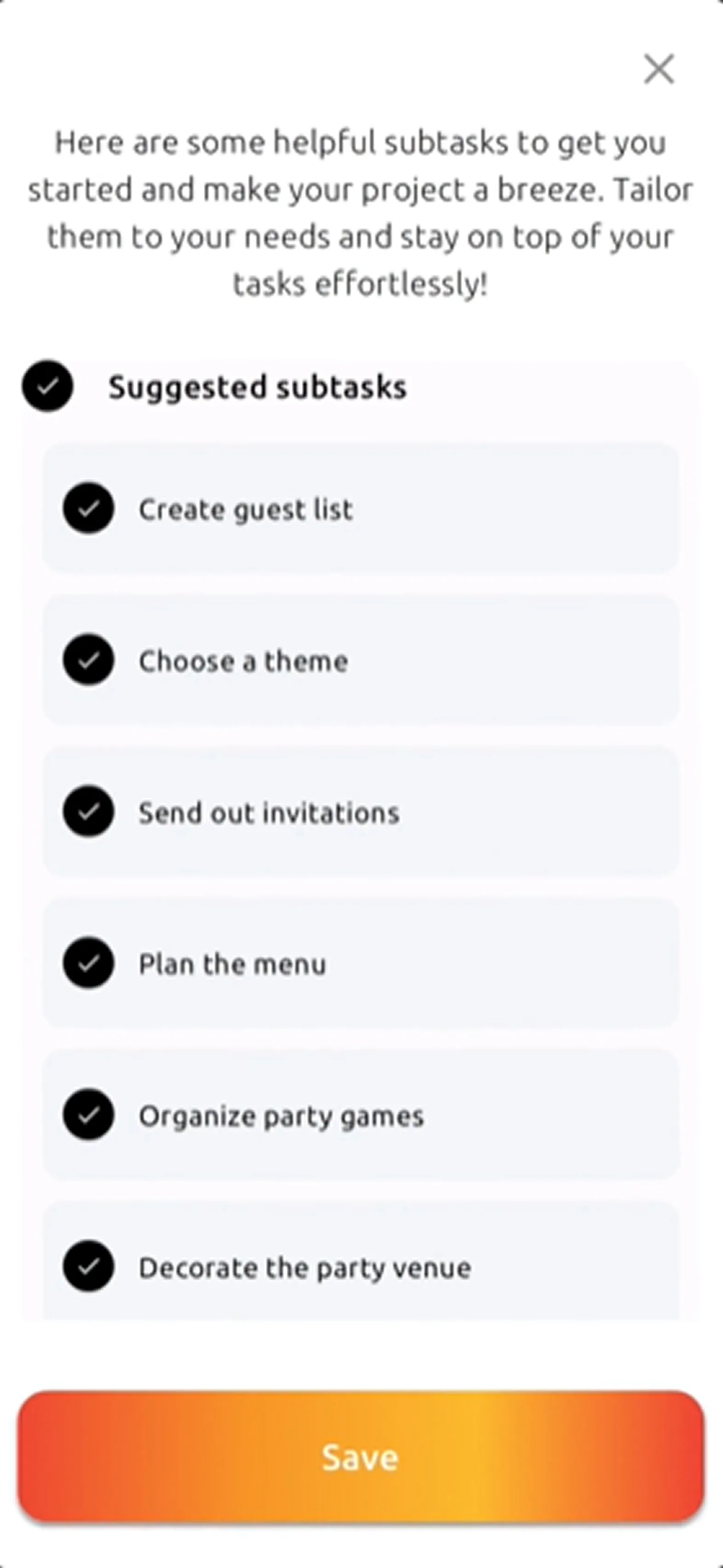 Eternal app screen