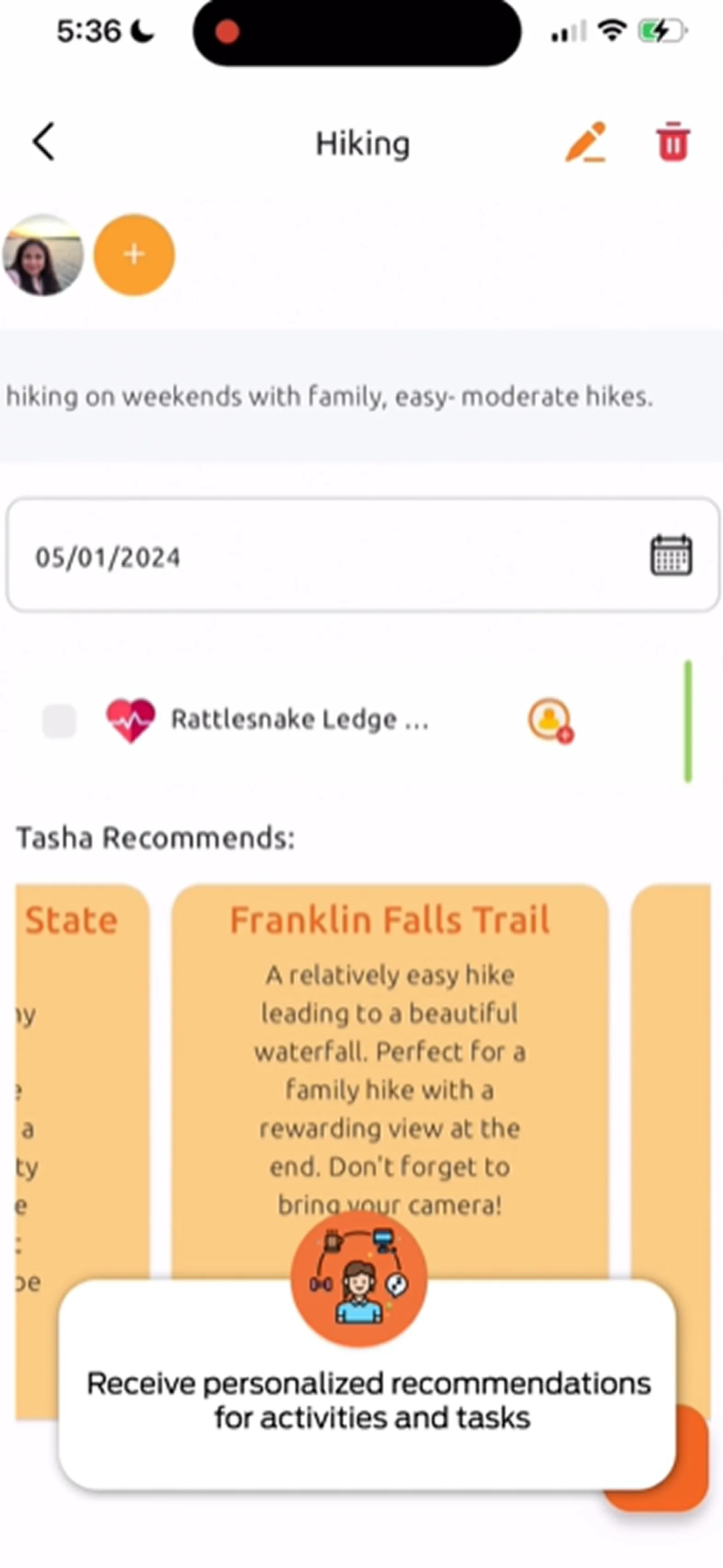 Eternal app screen