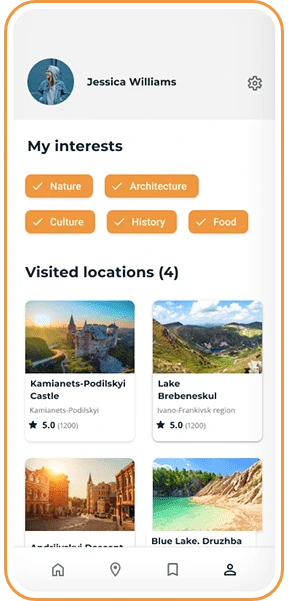 Travel App screens