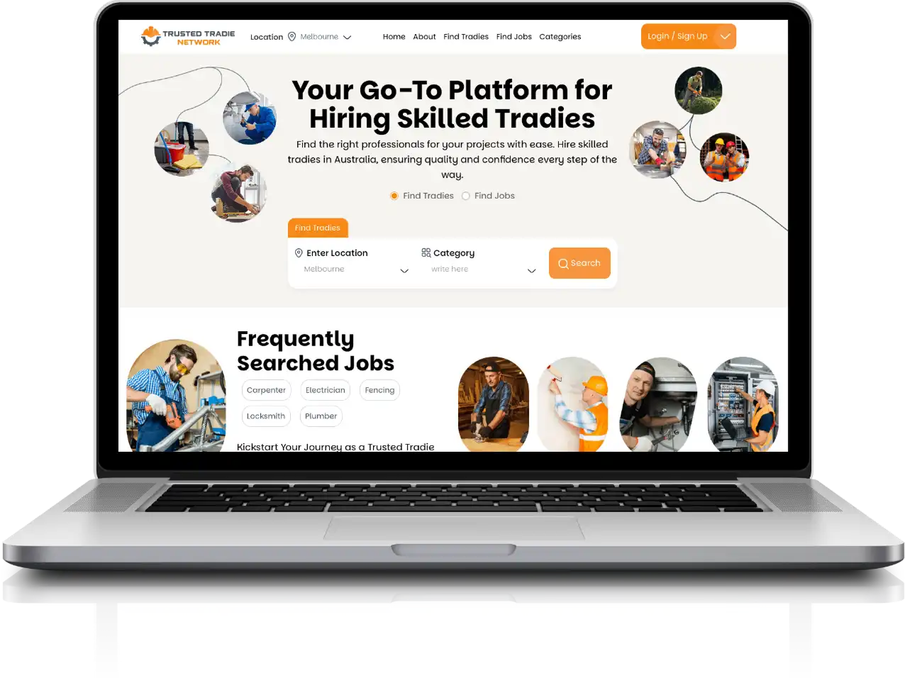 Trusted Tradie Network website built by JPLoft