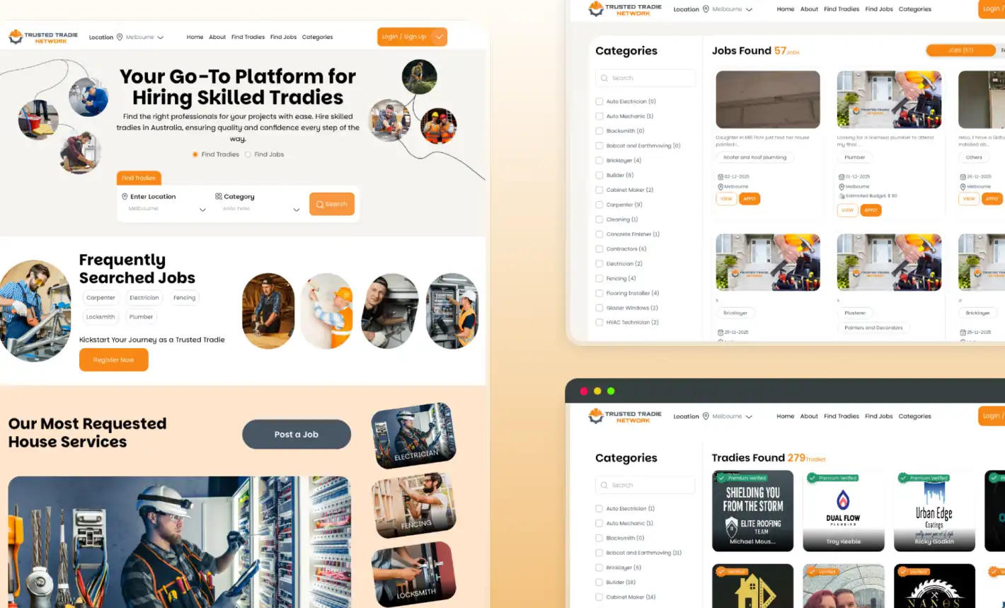Trusted Tradie Network Mockup