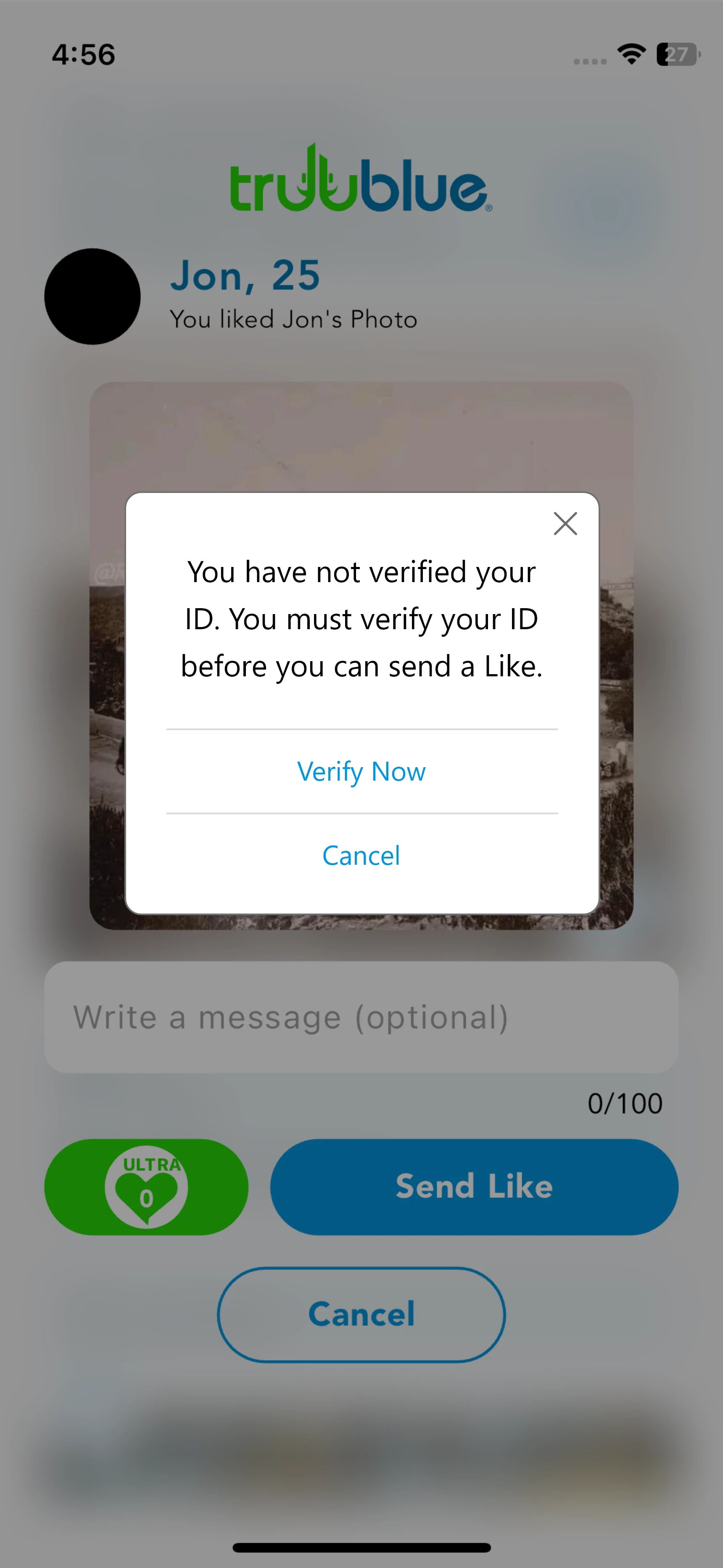 TruuBlue app screen