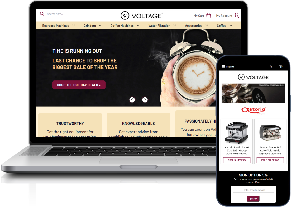 Voltage ecommerce platform built by JPLoft