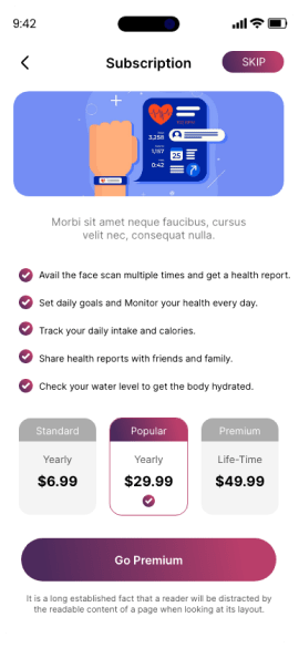 WellTra app screen