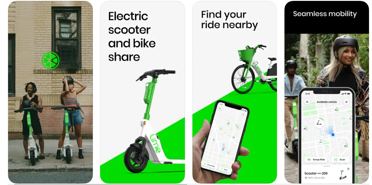 Lime top eScooter app