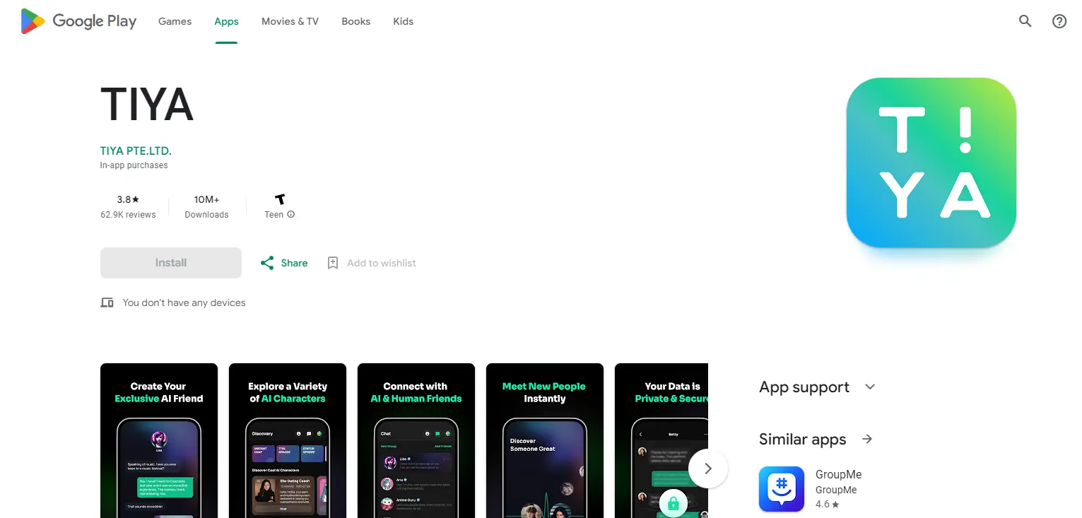 Tiya Social Media App